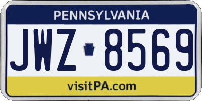 PA license plate JWZ8569