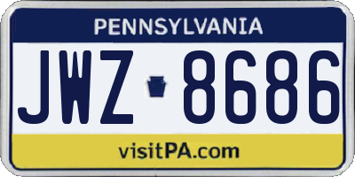PA license plate JWZ8686