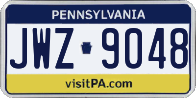 PA license plate JWZ9048