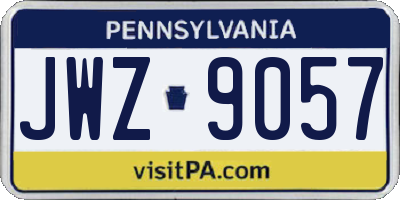 PA license plate JWZ9057