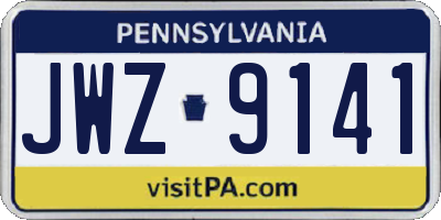 PA license plate JWZ9141