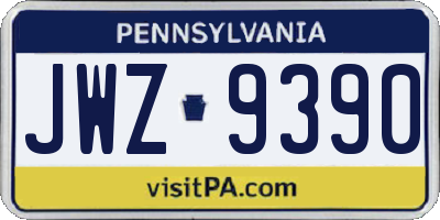 PA license plate JWZ9390