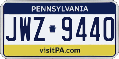 PA license plate JWZ9440