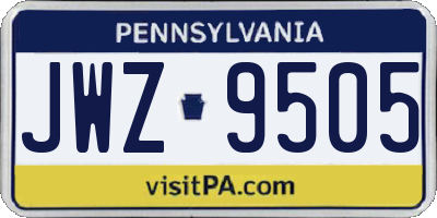 PA license plate JWZ9505