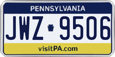 PA license plate JWZ9506