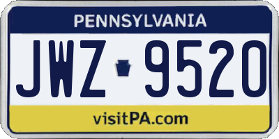 PA license plate JWZ9520