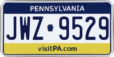 PA license plate JWZ9529
