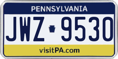 PA license plate JWZ9530