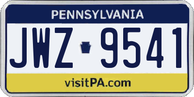 PA license plate JWZ9541