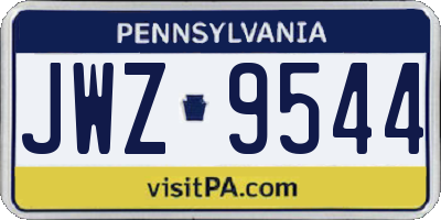 PA license plate JWZ9544