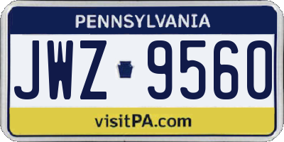 PA license plate JWZ9560