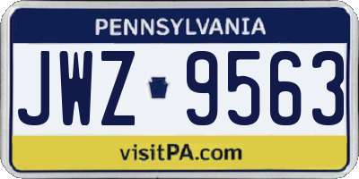 PA license plate JWZ9563
