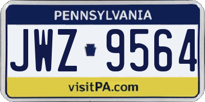 PA license plate JWZ9564