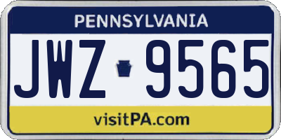 PA license plate JWZ9565