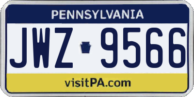 PA license plate JWZ9566
