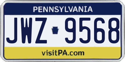 PA license plate JWZ9568