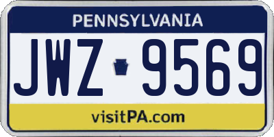 PA license plate JWZ9569