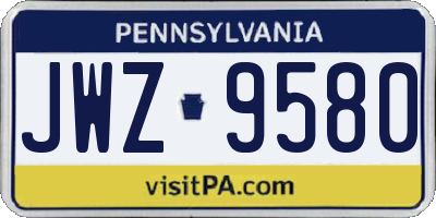 PA license plate JWZ9580