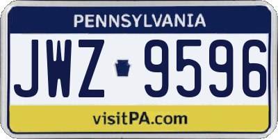 PA license plate JWZ9596