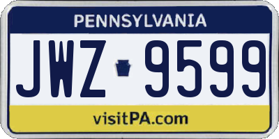 PA license plate JWZ9599