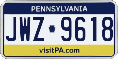 PA license plate JWZ9618