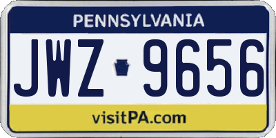 PA license plate JWZ9656