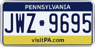 PA license plate JWZ9695