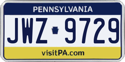 PA license plate JWZ9729
