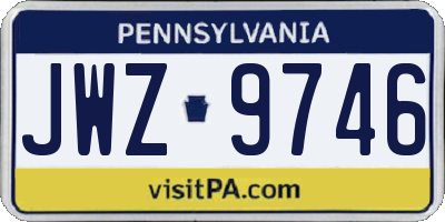 PA license plate JWZ9746