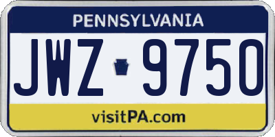PA license plate JWZ9750
