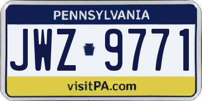 PA license plate JWZ9771