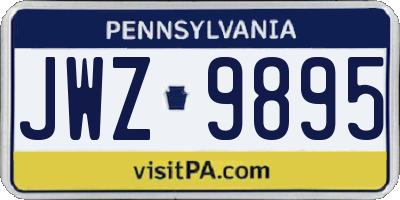 PA license plate JWZ9895