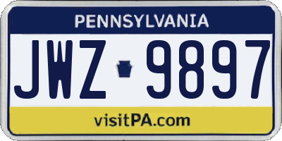 PA license plate JWZ9897