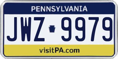 PA license plate JWZ9979
