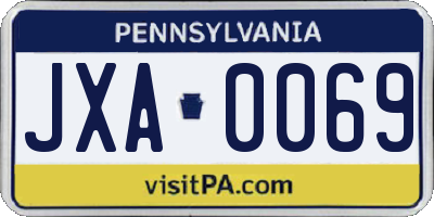 PA license plate JXA0069