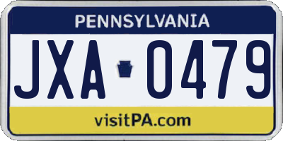 PA license plate JXA0479