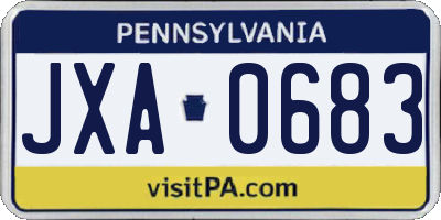 PA license plate JXA0683
