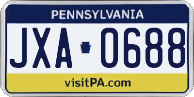 PA license plate JXA0688