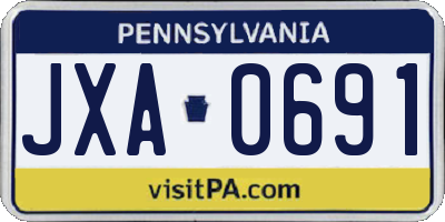 PA license plate JXA0691