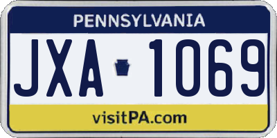 PA license plate JXA1069