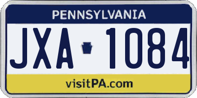 PA license plate JXA1084