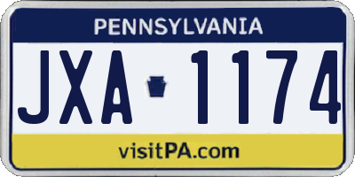 PA license plate JXA1174