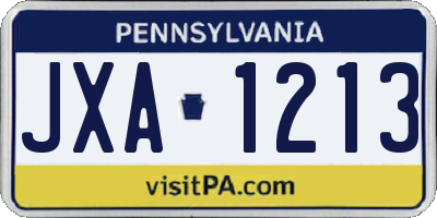 PA license plate JXA1213