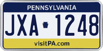 PA license plate JXA1248