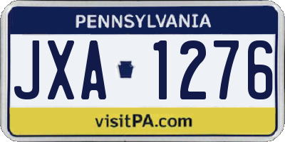 PA license plate JXA1276