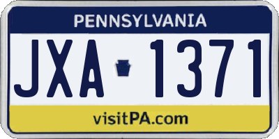 PA license plate JXA1371