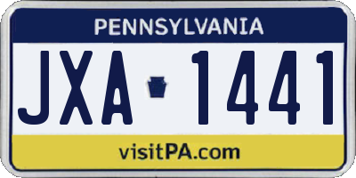 PA license plate JXA1441