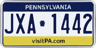 PA license plate JXA1442