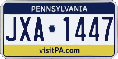 PA license plate JXA1447