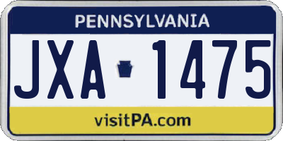 PA license plate JXA1475